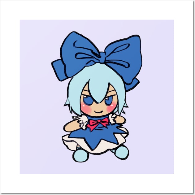 I draw that cirno fumo plush meme / touhou Wall Art by mudwizard